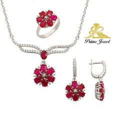 Gümüş zirkon taşlı set